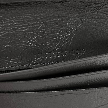 Saint Laurent Crinkled Calfskin Matelasse Monogram Niki Card Holder Black 7 of 8