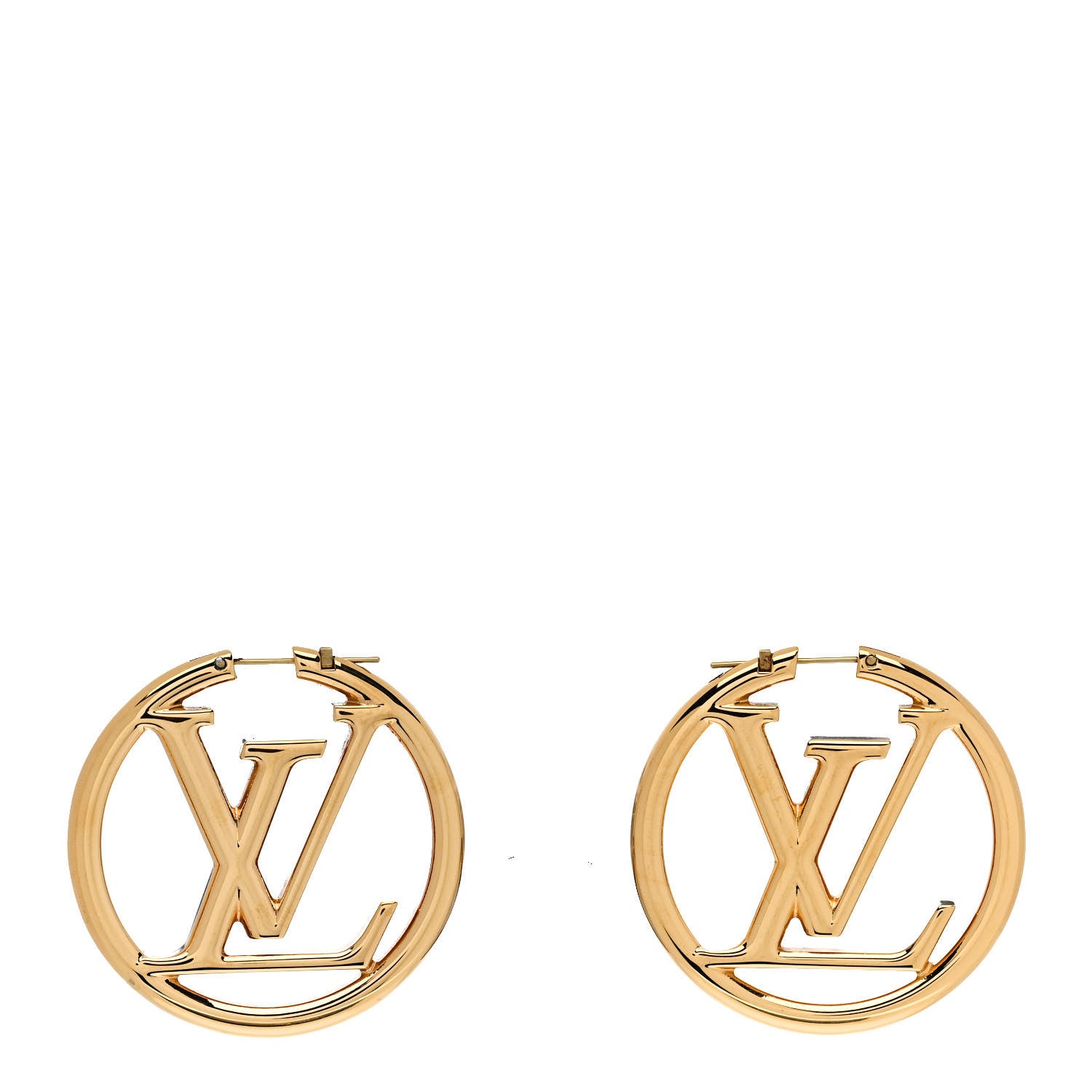 Louis Vuitton Metal Louise Hoop Earrings Gold 1 of 5