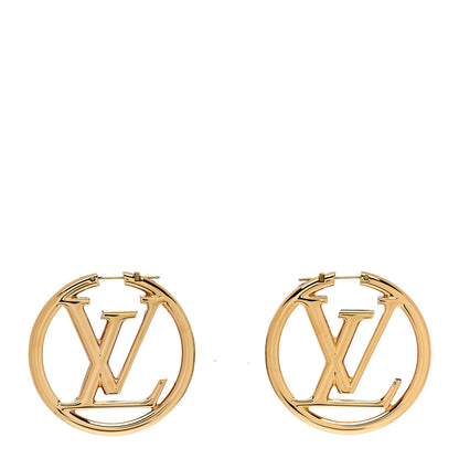 Louis Vuitton Metal Louise Hoop Earrings Gold 1 of 5