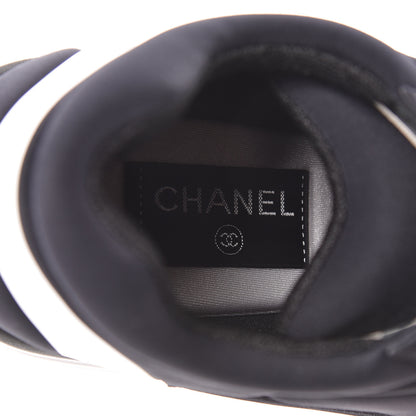 Chanel Lycra Fabric Womens CC Sneakers 39 Black White Pink 8 of 10