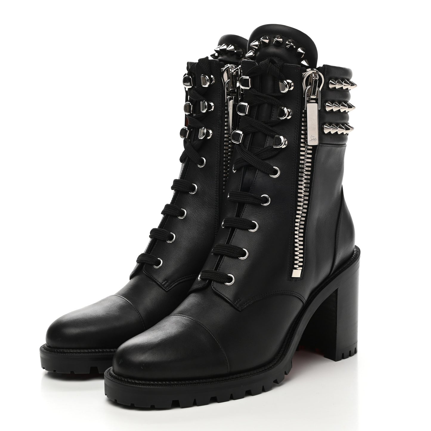 Calfskin Winter Spikes 70 Combat Boots 41 Black