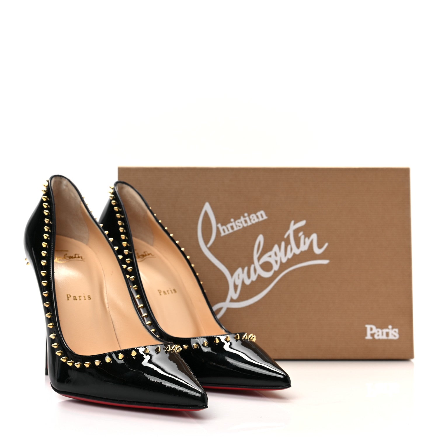 Christian Louboutin Patent Anjalina 100 Pumps 39 Black 9 of 9