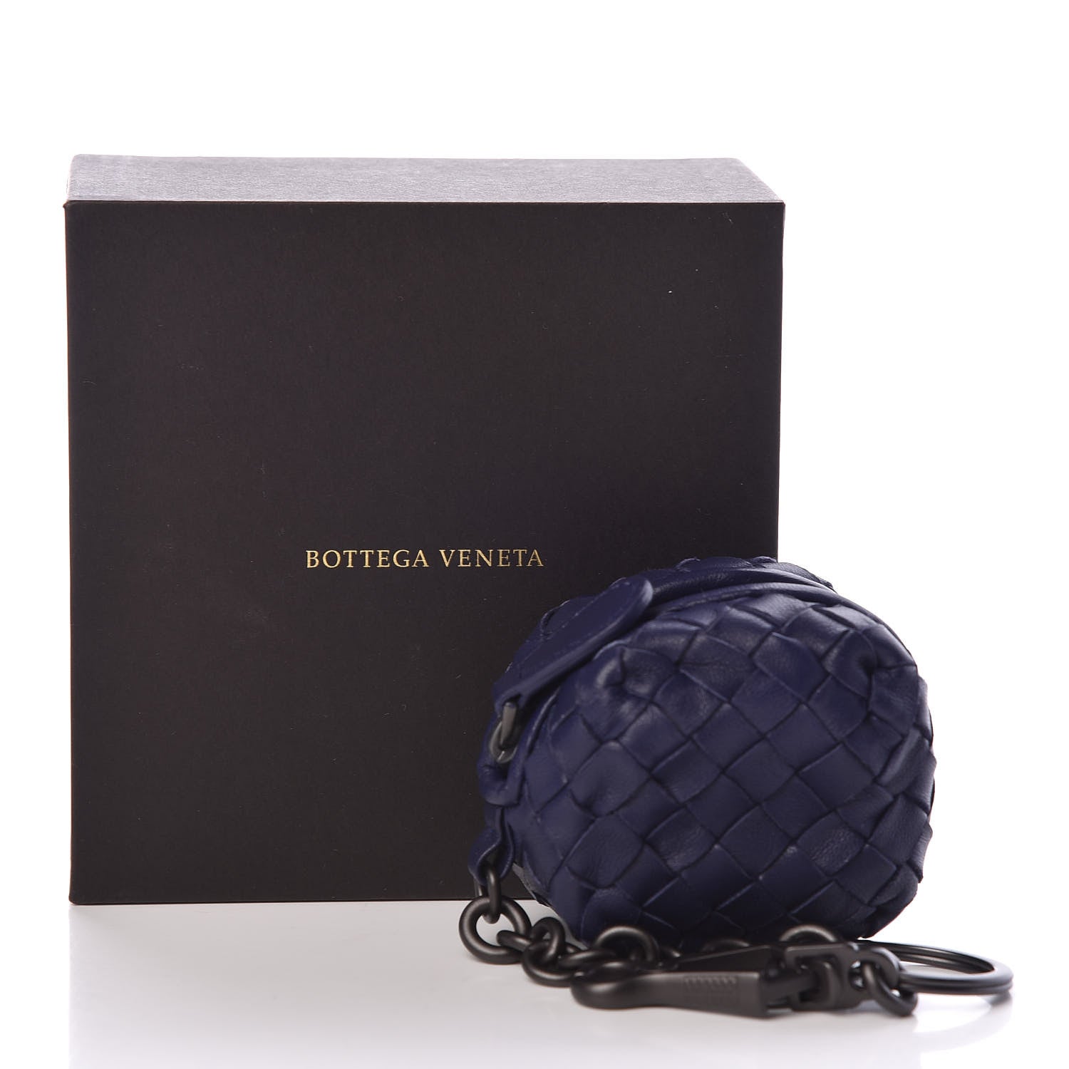 Bottega Veneta Nappa Intrecciato Coin Pouch Key Ring Atlantic 3 of 3
