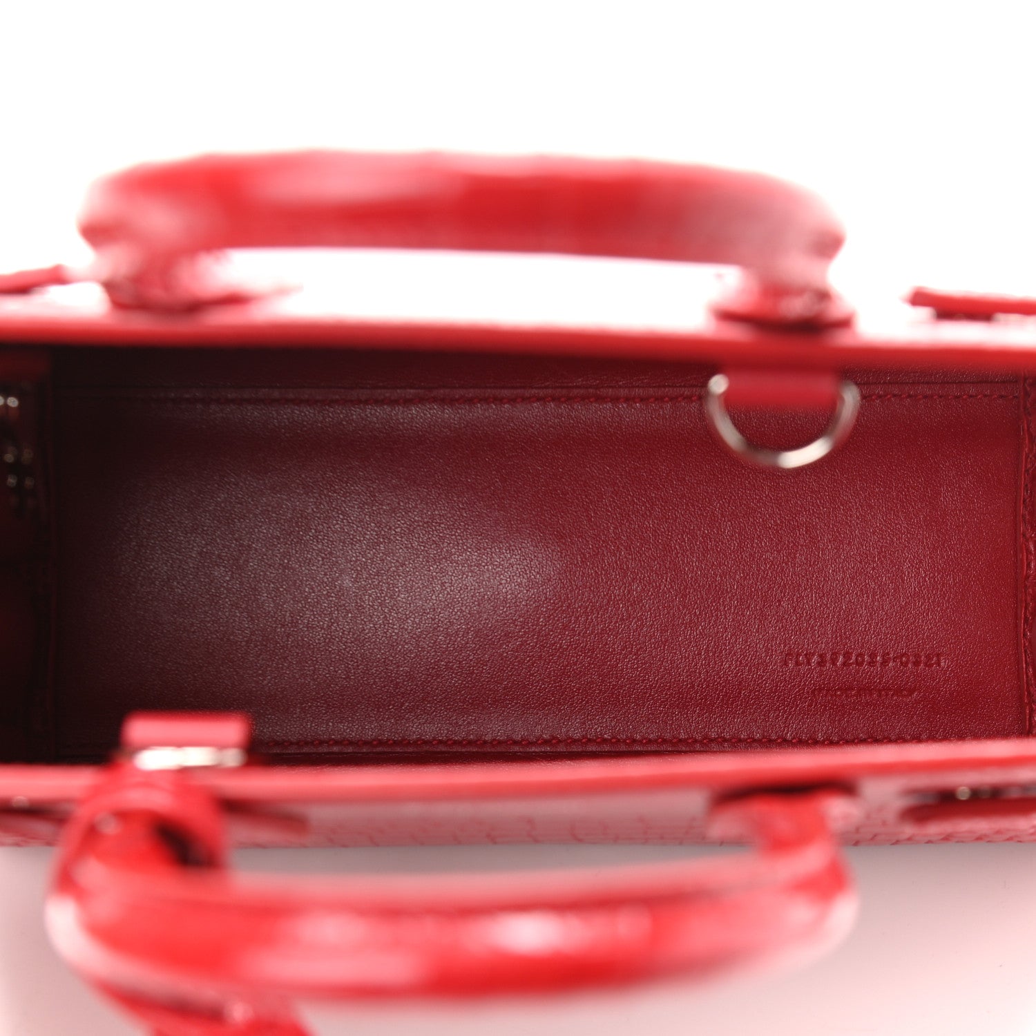 Saint Laurent Calfskin Crocodile Embossed Nano Sac De Jour Red 5 of 10