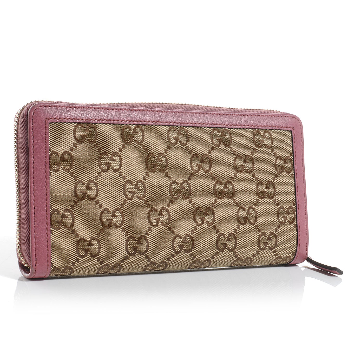 Monogram Margaux Calfskin Sukey Zip Around Wallet Beige Ebony Vintage Rose