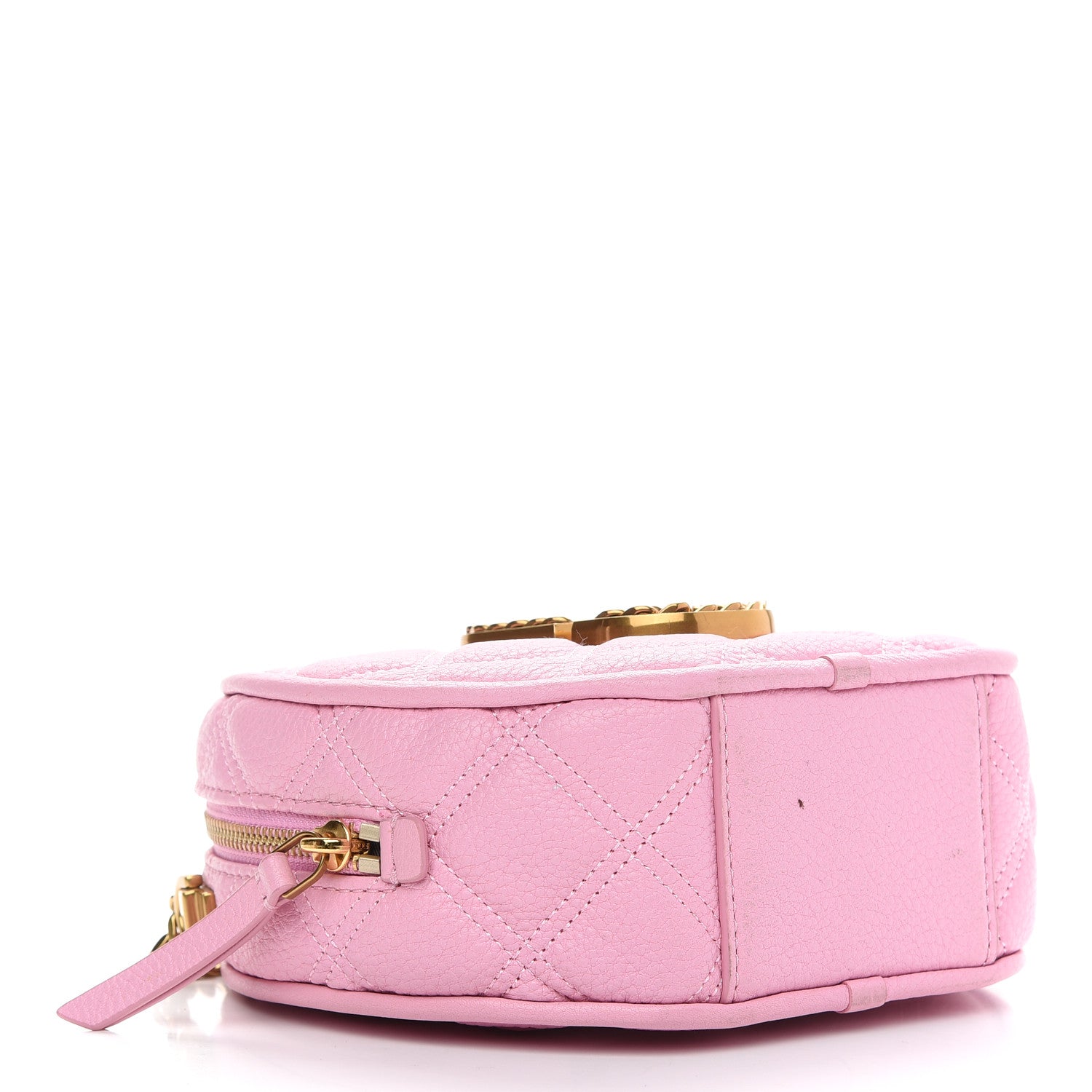 Marc Jacobs Grained Calfskin Quilted The Status Round Crossbody Pink 4 of 9