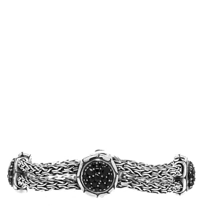 John Hardy Sterling Silver Black Sapphire Kali Four Station Bracelet 1 of 4