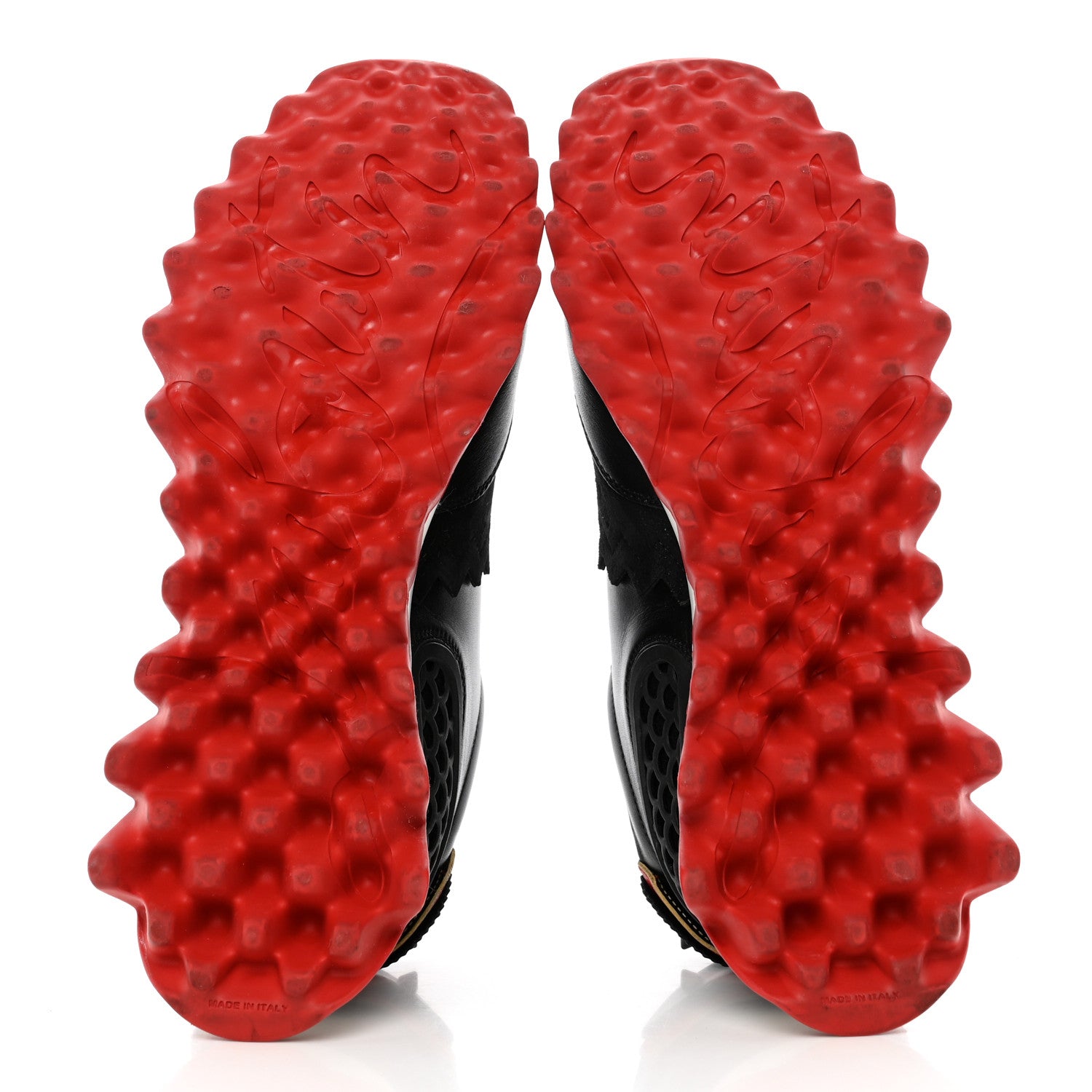 Christian Louboutin Calfskin Suede Patent Womens Loubishark Sneakers 37 Black Loubi Red 6 of 21