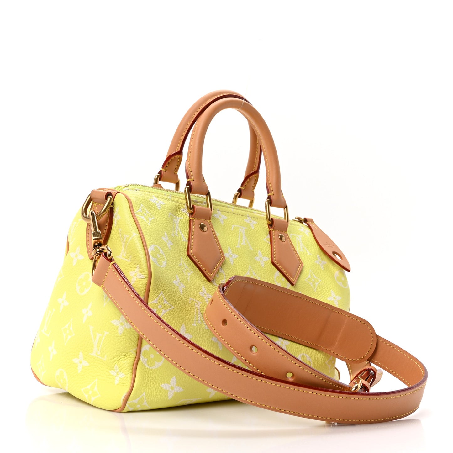 Calfskin Monogram Speedy P9 Bandouliere 25 Lemonade Yellow