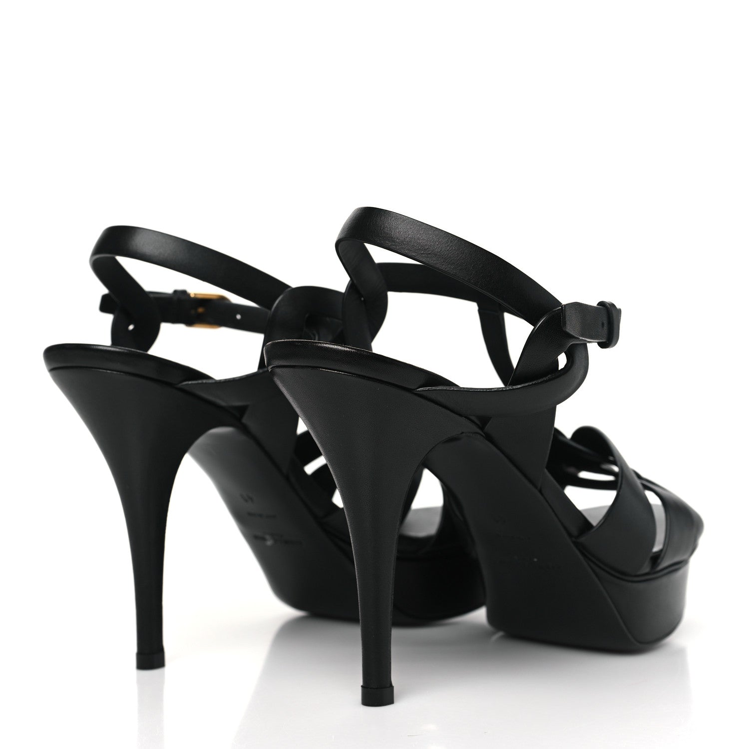 Saint Laurent Calfskin Tribute 75 Platform Sandals 41 Black 4 of 8