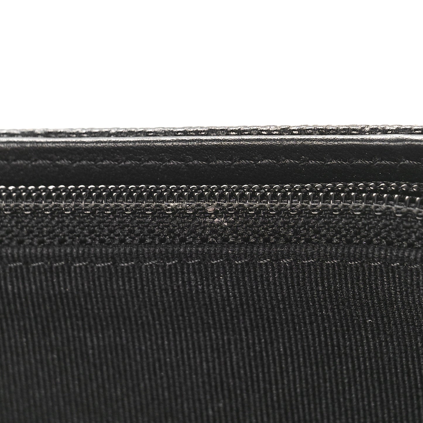 Caviar Quilted Crystal CC Large Gusset Flap Wallet Black