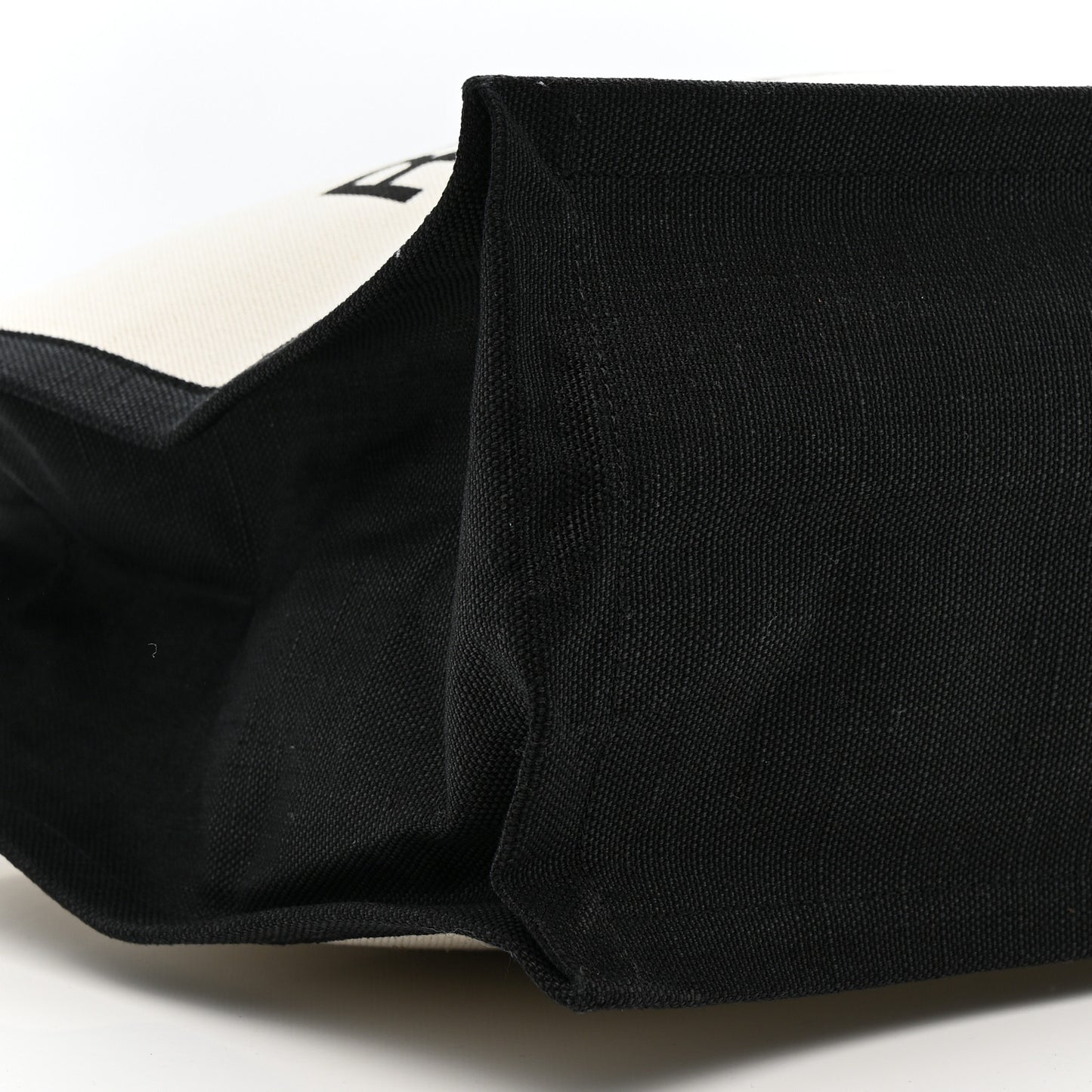 Linen Calfskin Rive Gauche Tote White Black