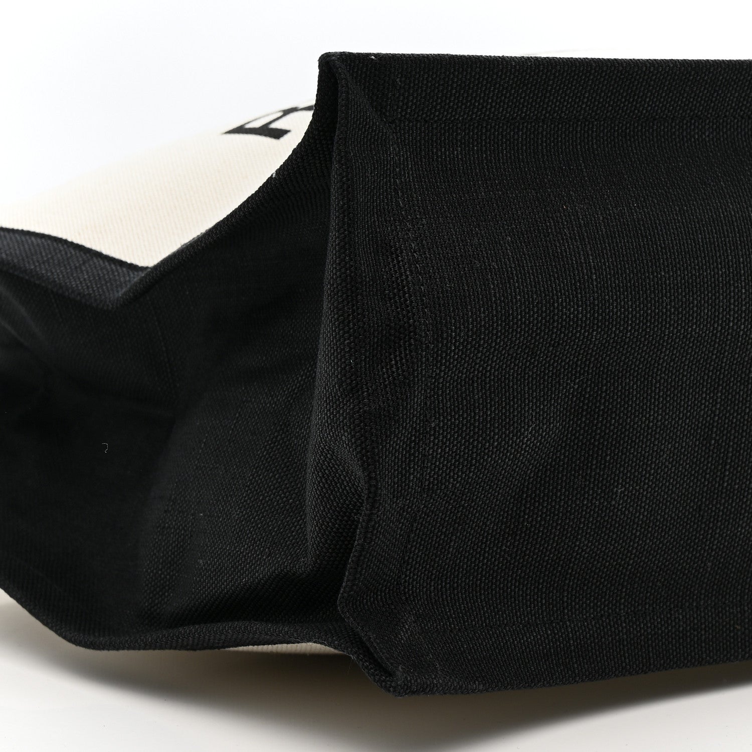 Saint Laurent Linen Calfskin Rive Gauche Tote White Black 9 of 10