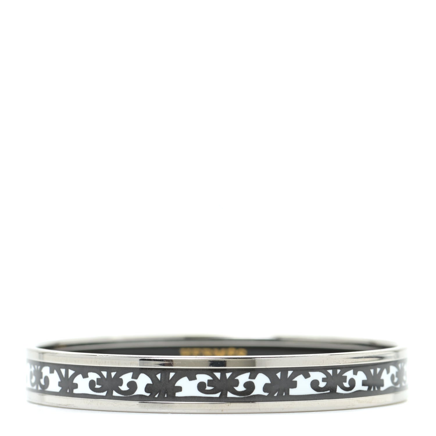 Hermes Enamel Printed Narrow Balcons Du Guadalquivir Bracelet 65 Black 1 of 6