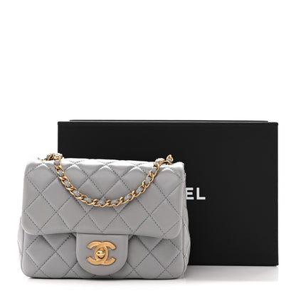 Chanel Lambskin Quilted Mini Pearl Crush Flap Light Grey 11 of 11