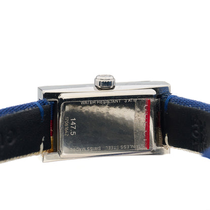 Gucci Stainless Steel Nylon Mother of Pearl 14mm Web G-Frame Double Wrap Quartz Watch Blue 4 of 5
