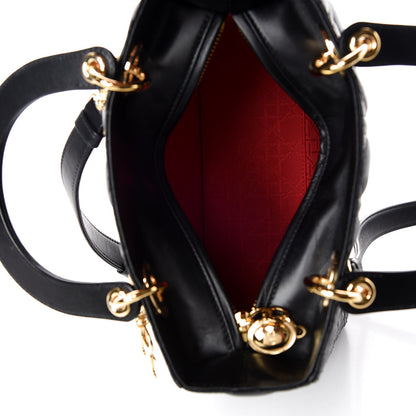 Christian Dior Lambskin Cannage Medium Lady Dior Black 7 of 9