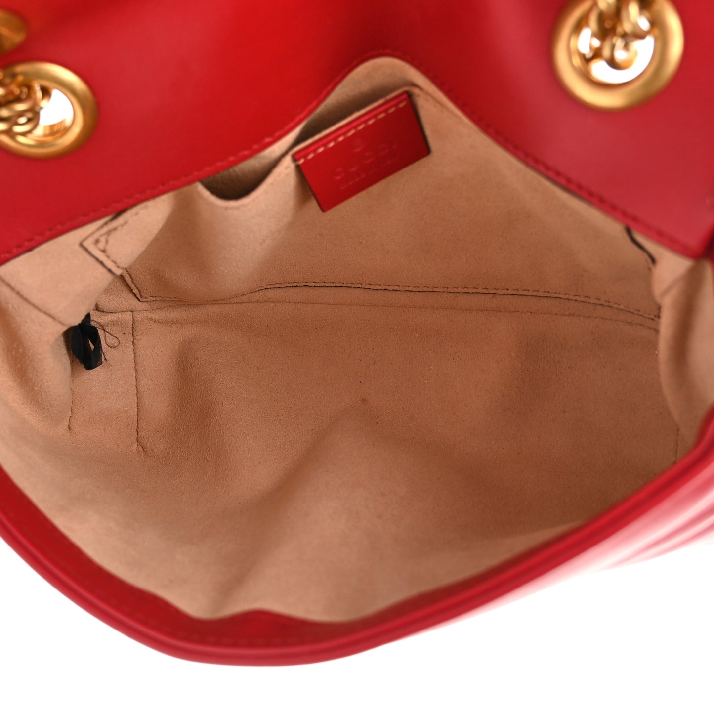 Calfskin Matelasse Mini GG Marmont Shoulder Bag Hibiscus Red
