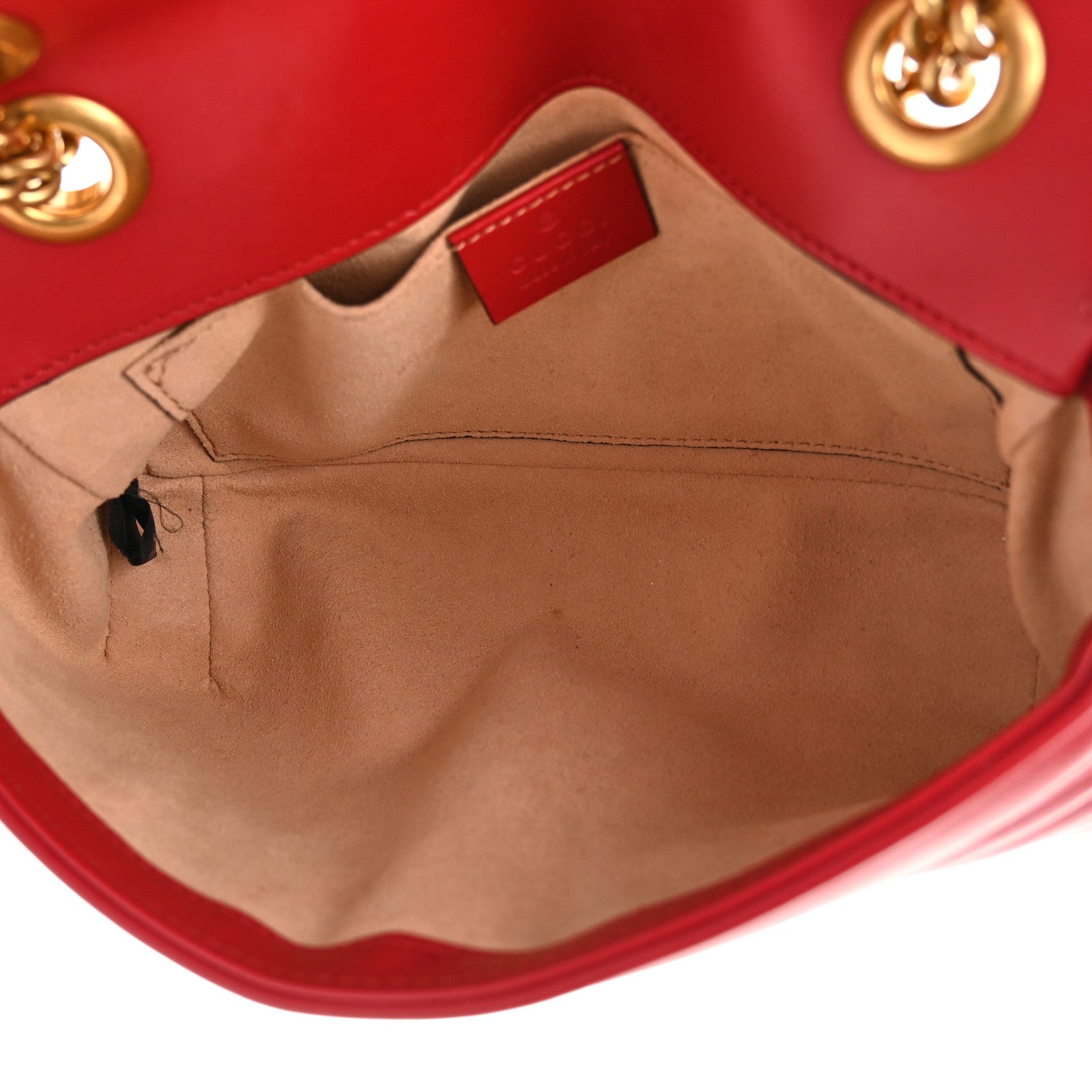 Gucci Calfskin Matelasse Mini GG Marmont Shoulder Bag Hibiscus Red 5 of 12