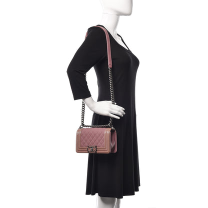 Chanel Goatskin Quilted Patent Small Duo Boy Flap Pink 2 of 11