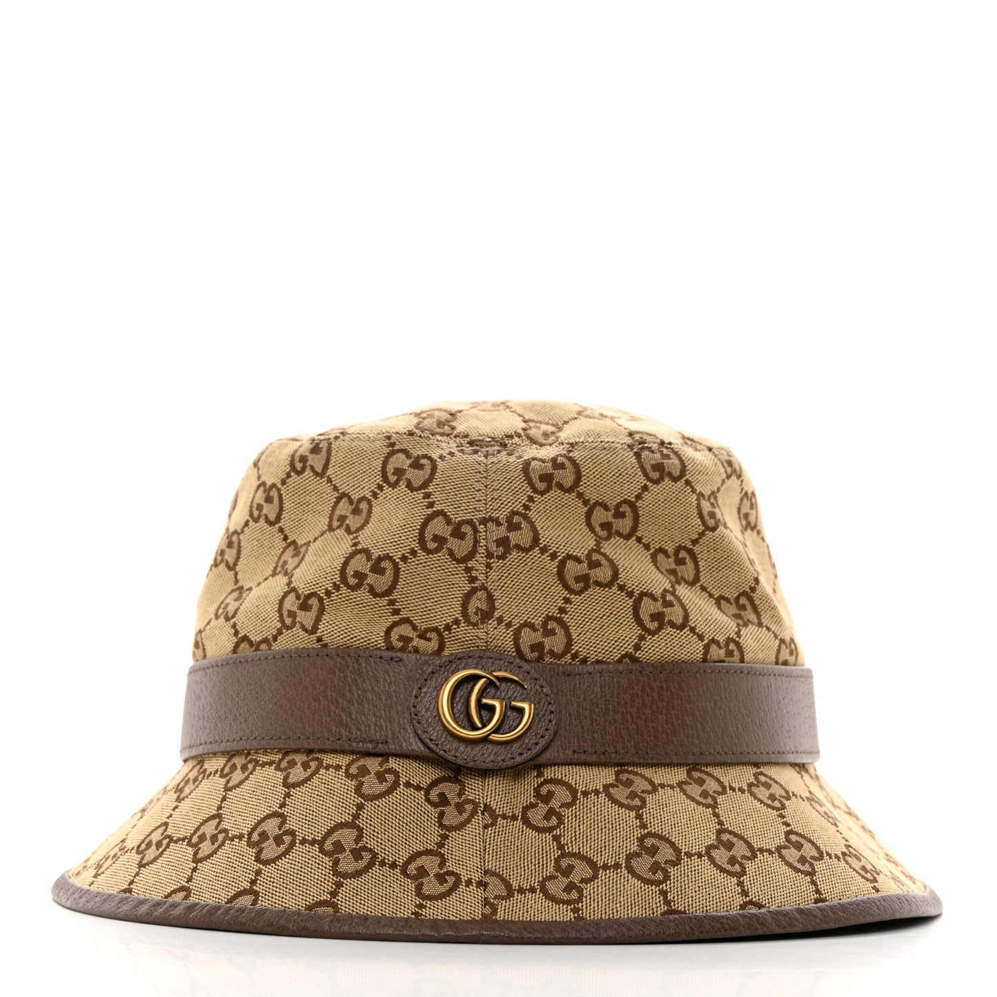 Monogram Textured Dollar Calfskin GG Jago Bucket Hat XXL Cacao Beige