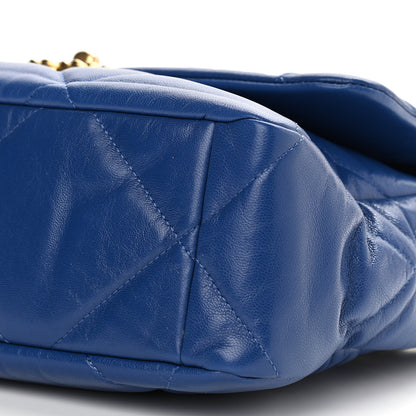 Chanel Goatskin Quilted Large Chanel 19 Flap Dark Blue 10 of 11