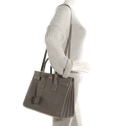 Saint Laurent Grained Calfskin Small Sac De Jour Fog 2 of 9