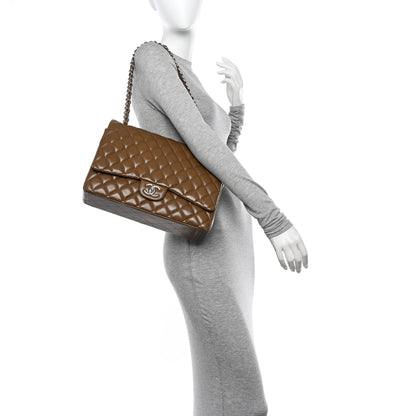Chanel Caviar Quilted Maxi Double Flap Brown 3 of 14