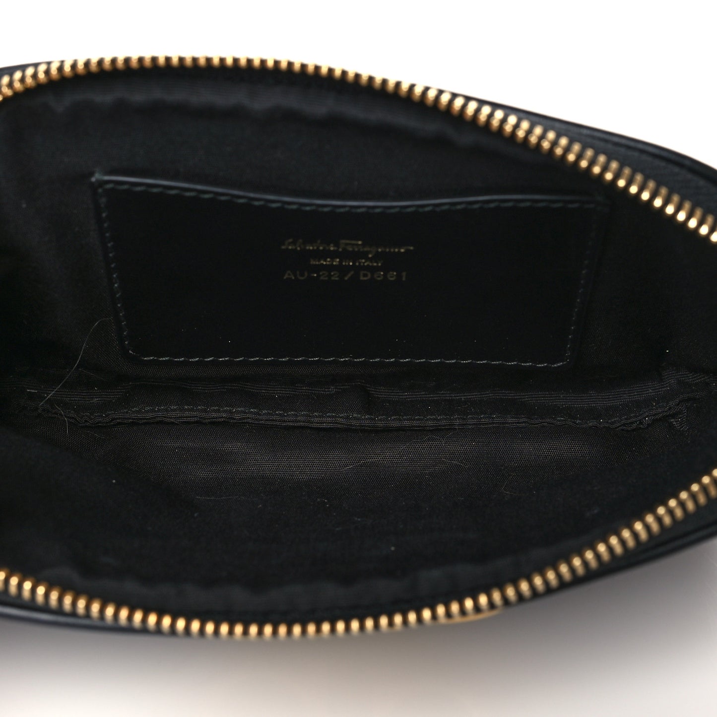 Calfskin Quilted Gancini Belt Bag Black