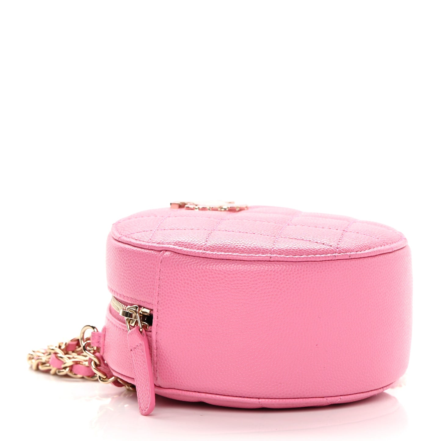 Caviar Quilted Gripoix CC Round Clutch With Chain Pink