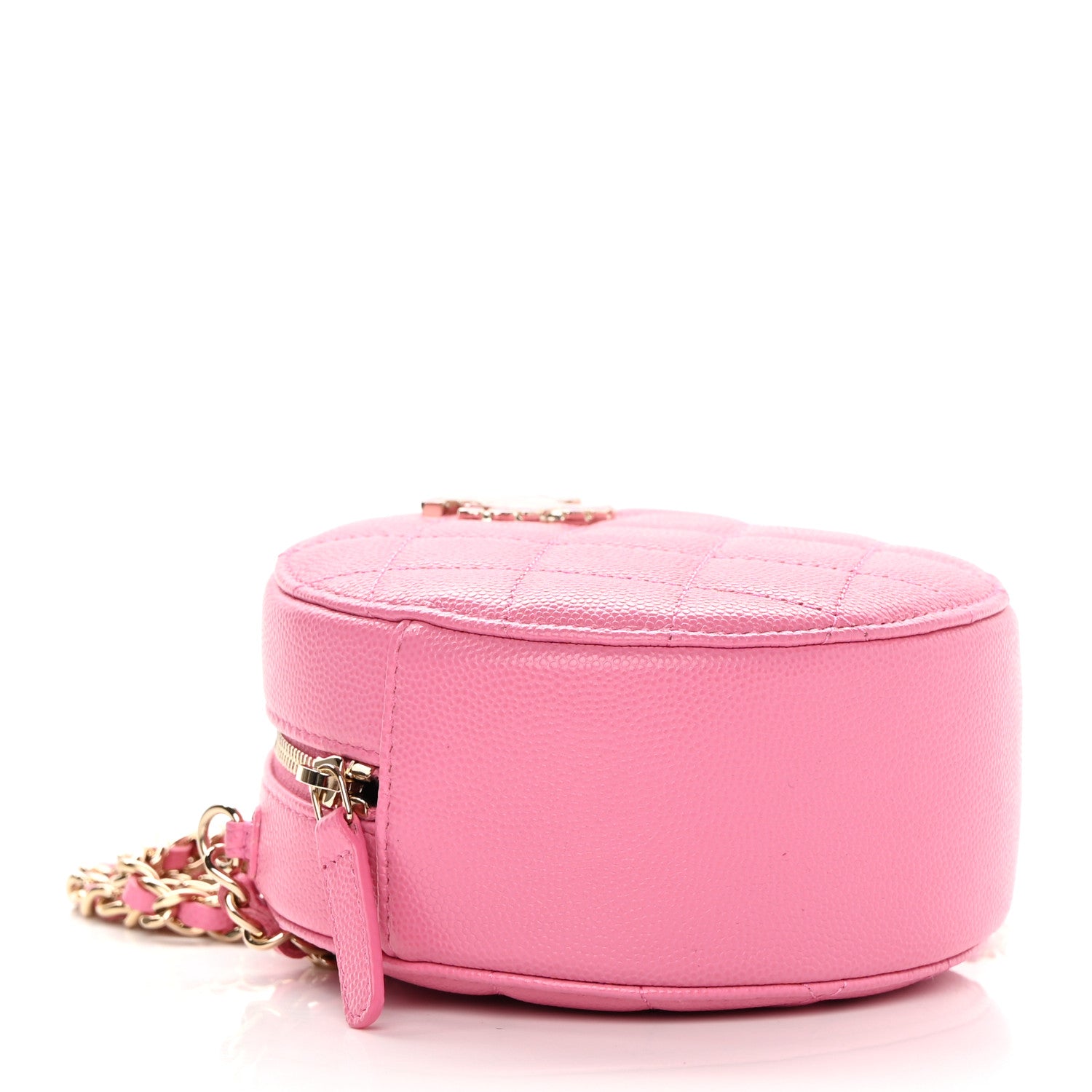 Chanel Caviar Quilted Gripoix CC Round Clutch With Chain Pink 4 of 12