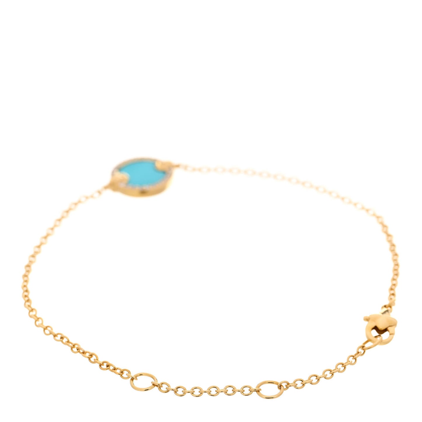 DAVID YURMAN 18K Yellow Gold Diamond Turquoise Petite Elements Bracelet