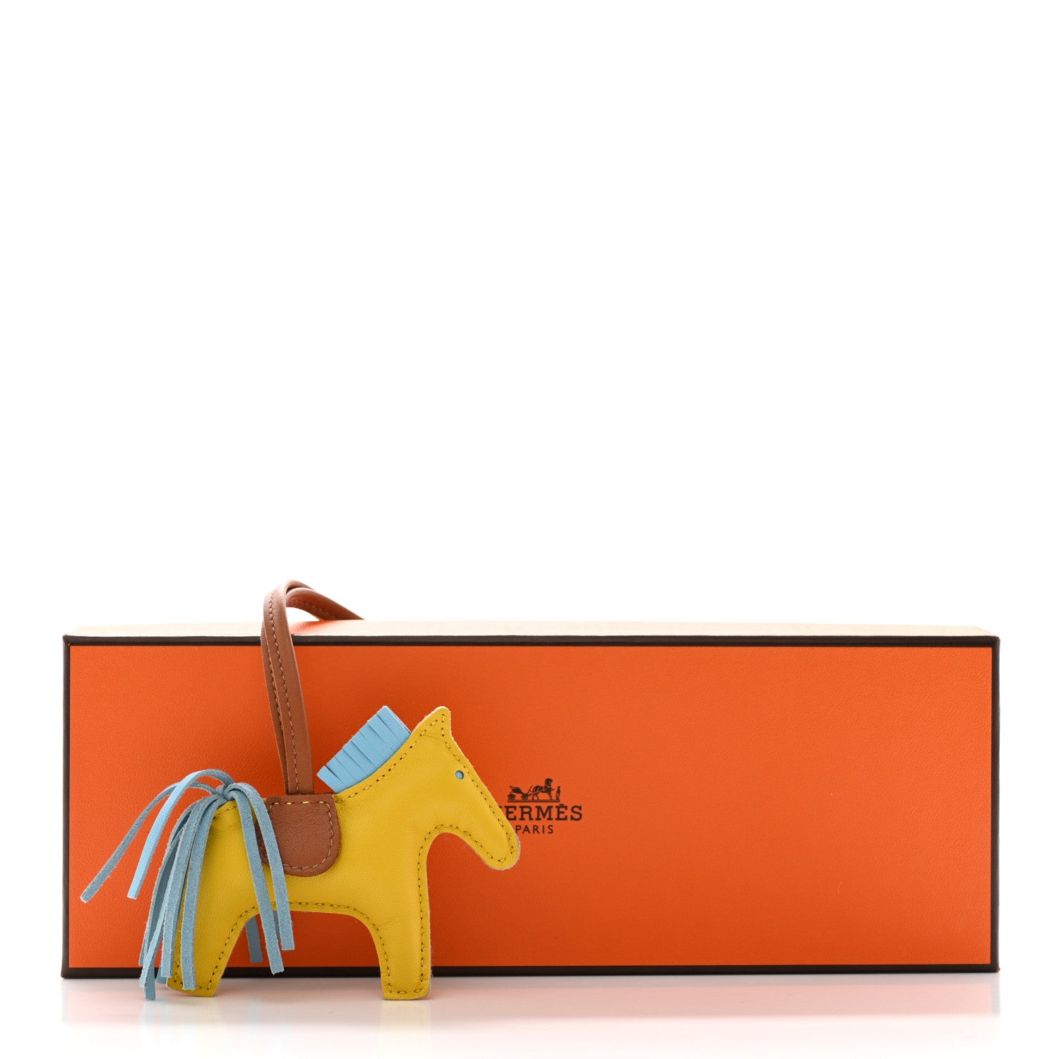 Hermes Milo Lambskin Grigri Rodeo Horse Bag Charm PM Jaune De Naples 5 of 5