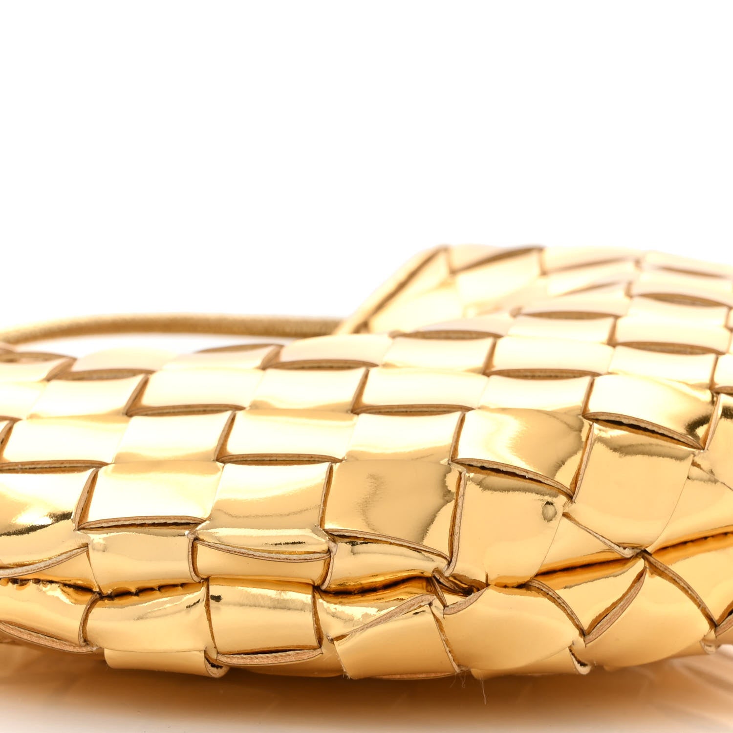 Bottega Veneta Mirror Laminated Nappa Intrecciato Mini Sardine Bag Gold 8 of 9