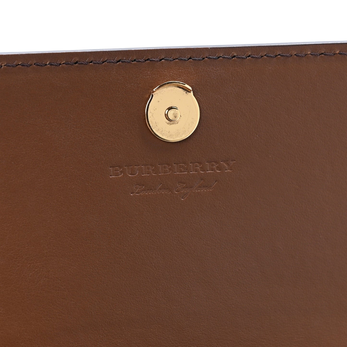 Grained Calfskin House Check Tartan Mix Hampshire Wallet On Chain Tan