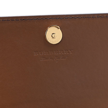 Burberry Grained Calfskin House Check Tartan Mix Hampshire Wallet On Chain Tan 6 of 8