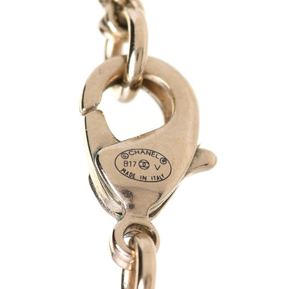 Chanel Metal Quilted CC Pendant Necklace Gold White 5 of 5