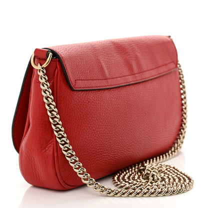 Gucci Pebbled Calfskin Medium Soho Flap Crossbody Vibrant Red 3 of 14