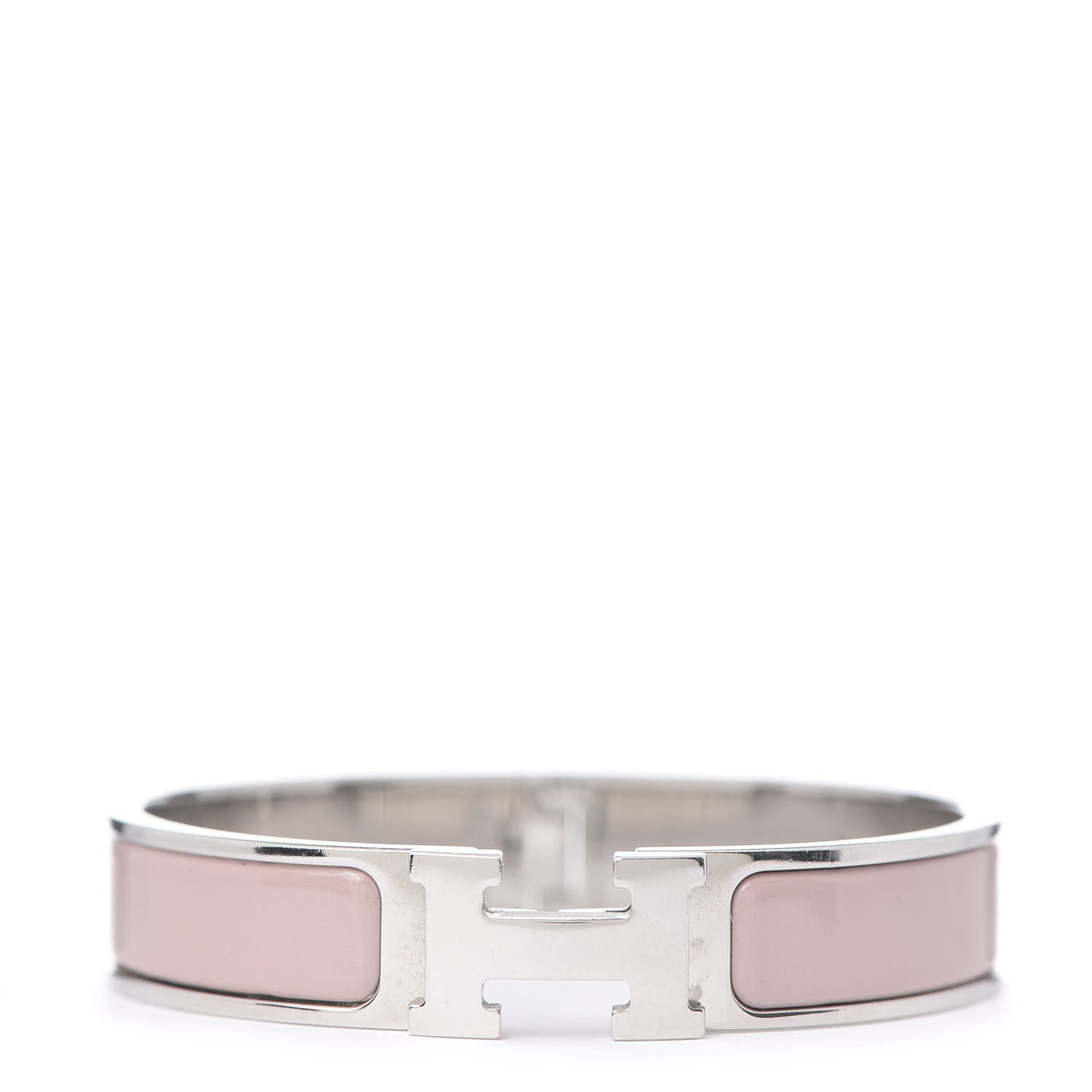 Enamel Narrow Clic Clac H Bracelet PM Rose Poudre