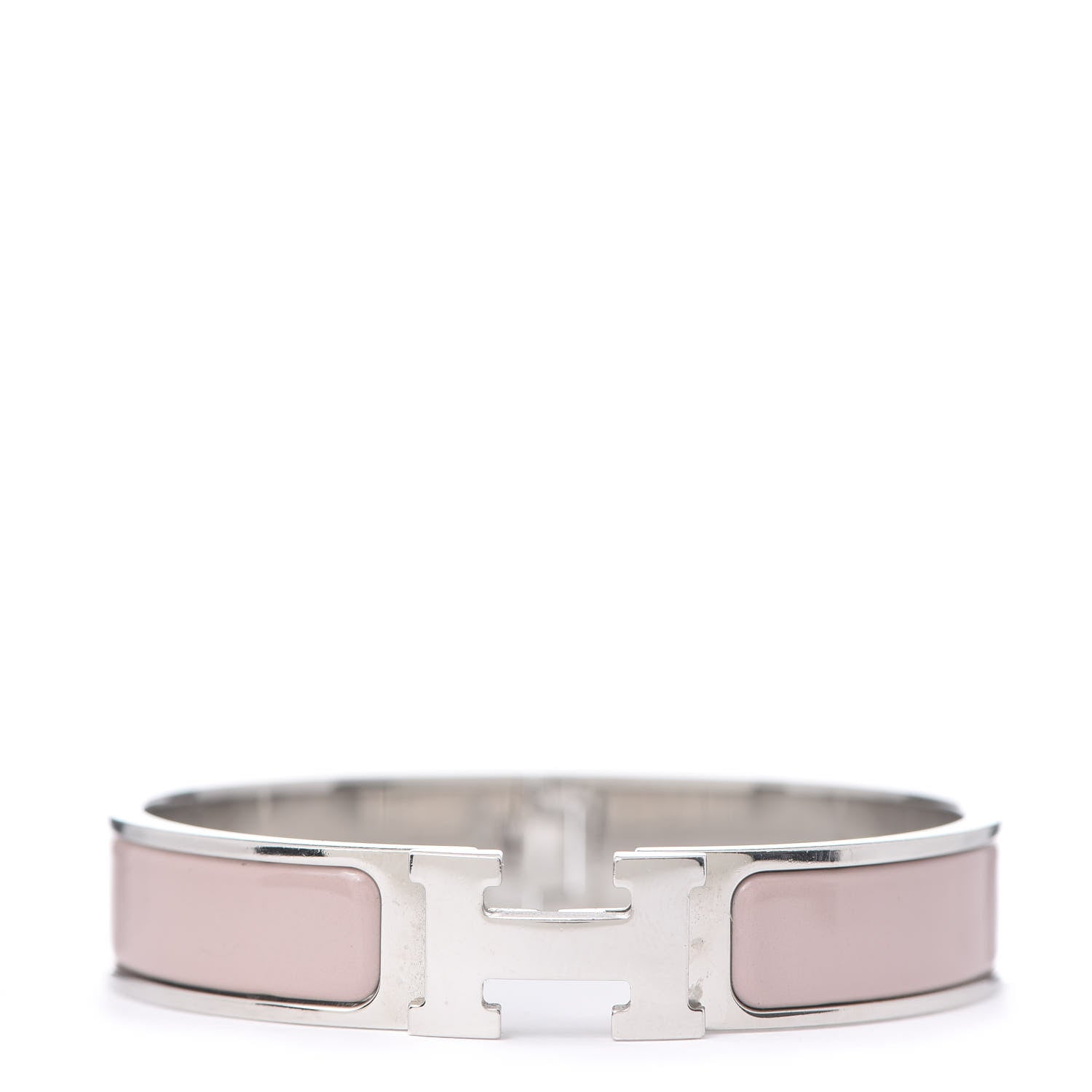Hermes Enamel Narrow Clic Clac H Bracelet PM Rose Poudre 1 of 4