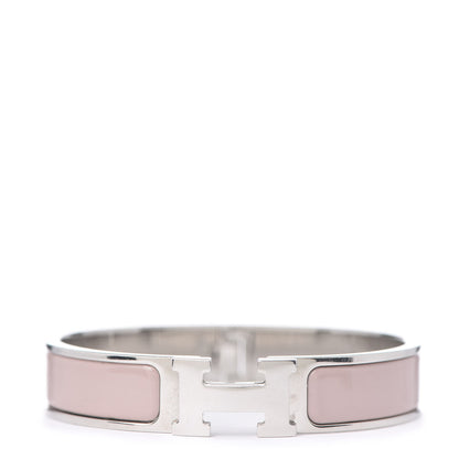 Hermes Enamel Narrow Clic Clac H Bracelet PM Rose Poudre 1 of 4