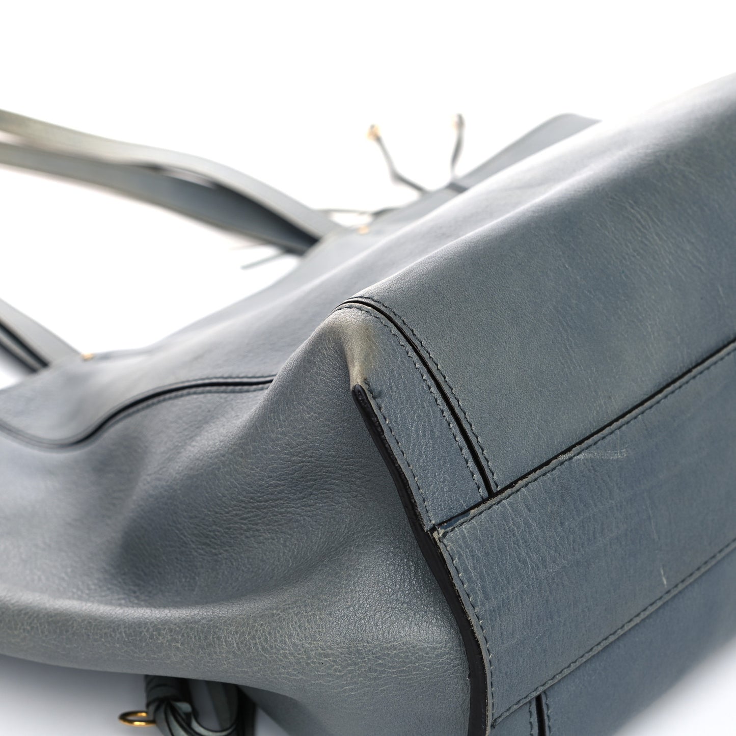 Smooth Calfskin Medium Milo Shopping Tote Cloudy Blue