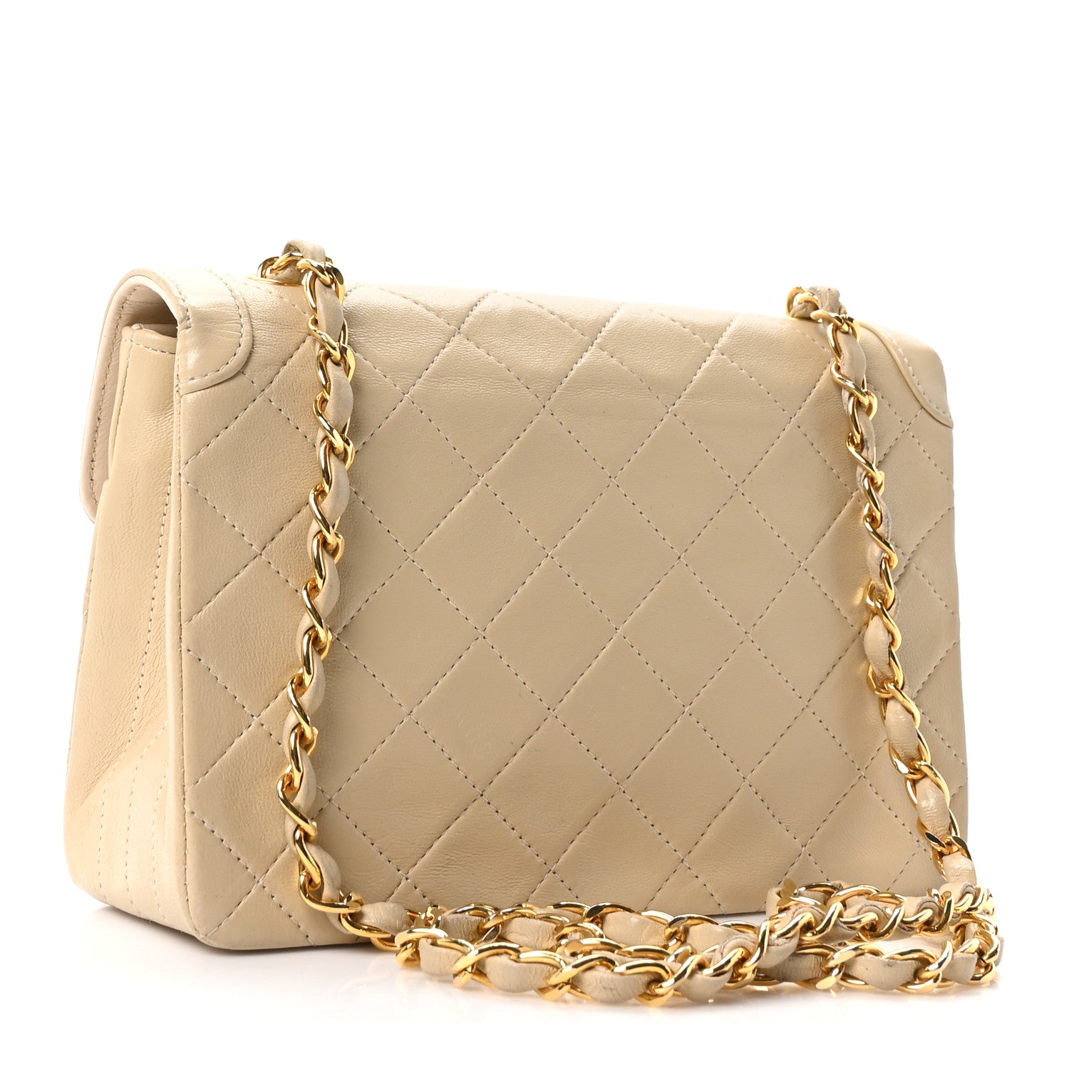 Chanel Lambskin Quilted Small Single Flap Beige 3 of 11