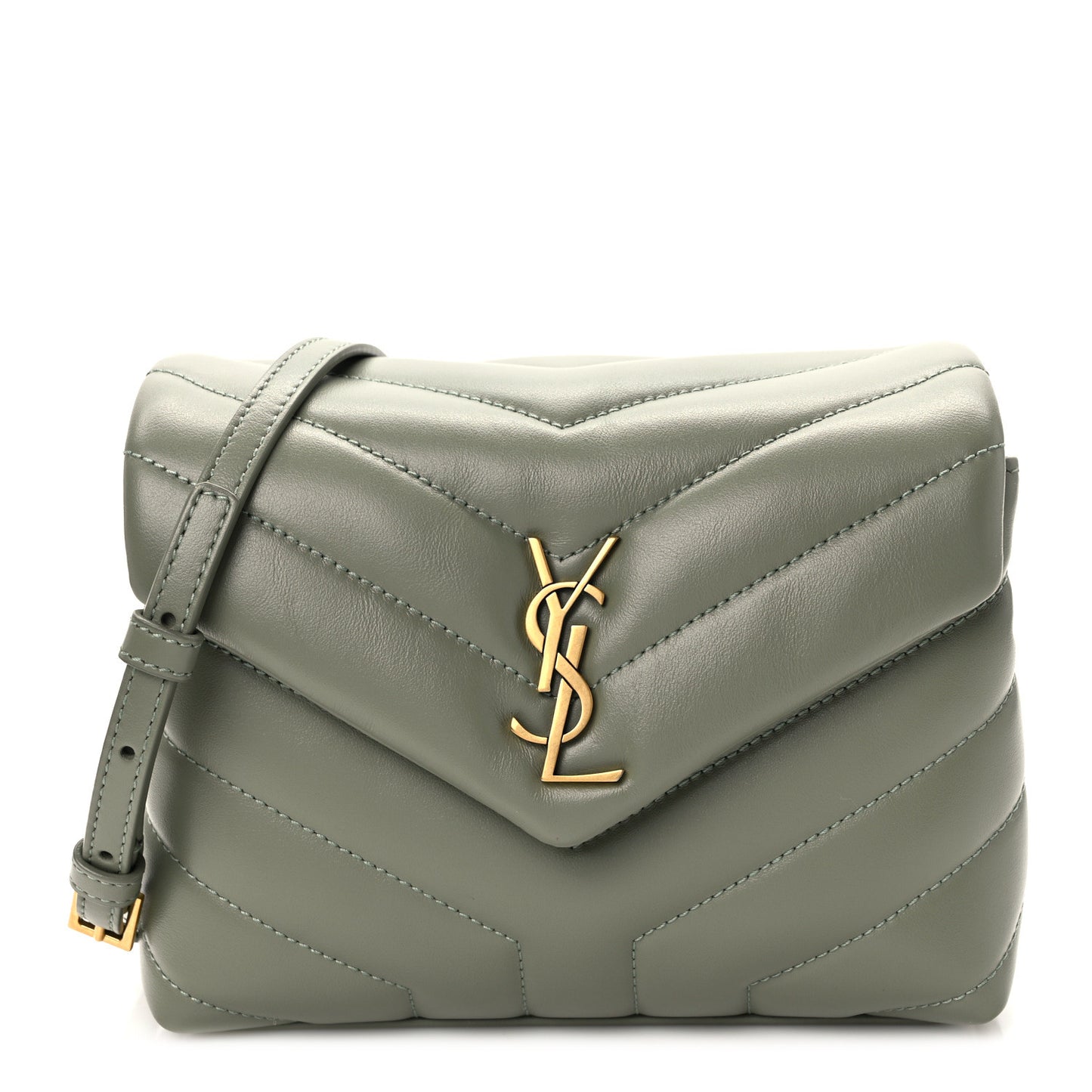 Calfskin Y Quilted Monogram Toy Loulou Crossbody Bag Light Sage