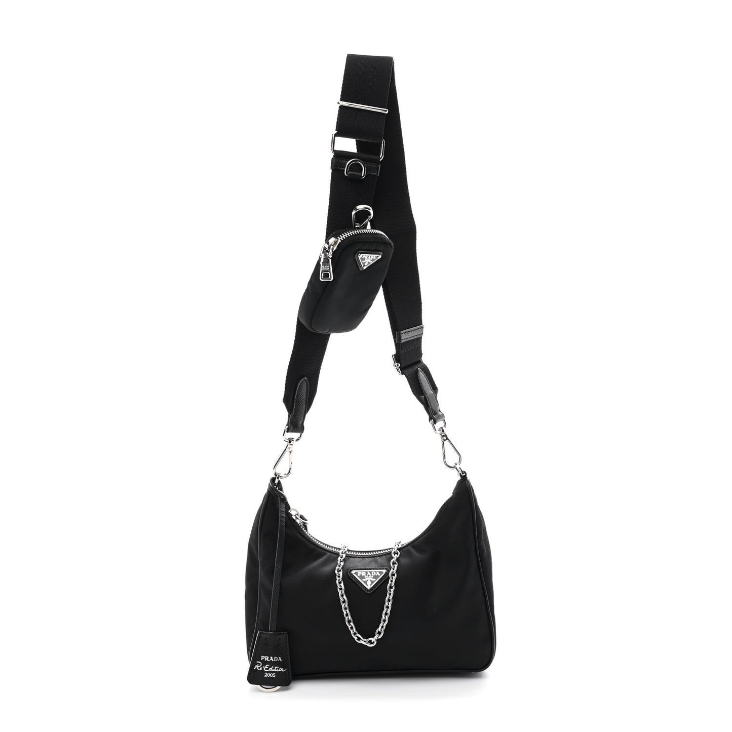 Re-Nylon Saffiano Re-Edition 2005 Shoulder Black