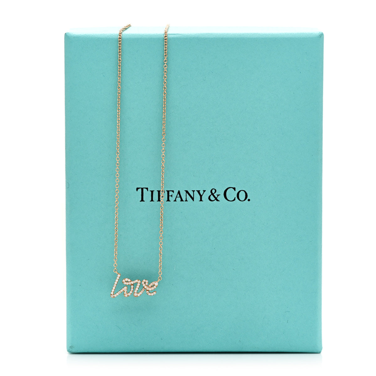 18K Rose Gold Diamond Mini Paloma's Graffiti Love Pendant Necklace