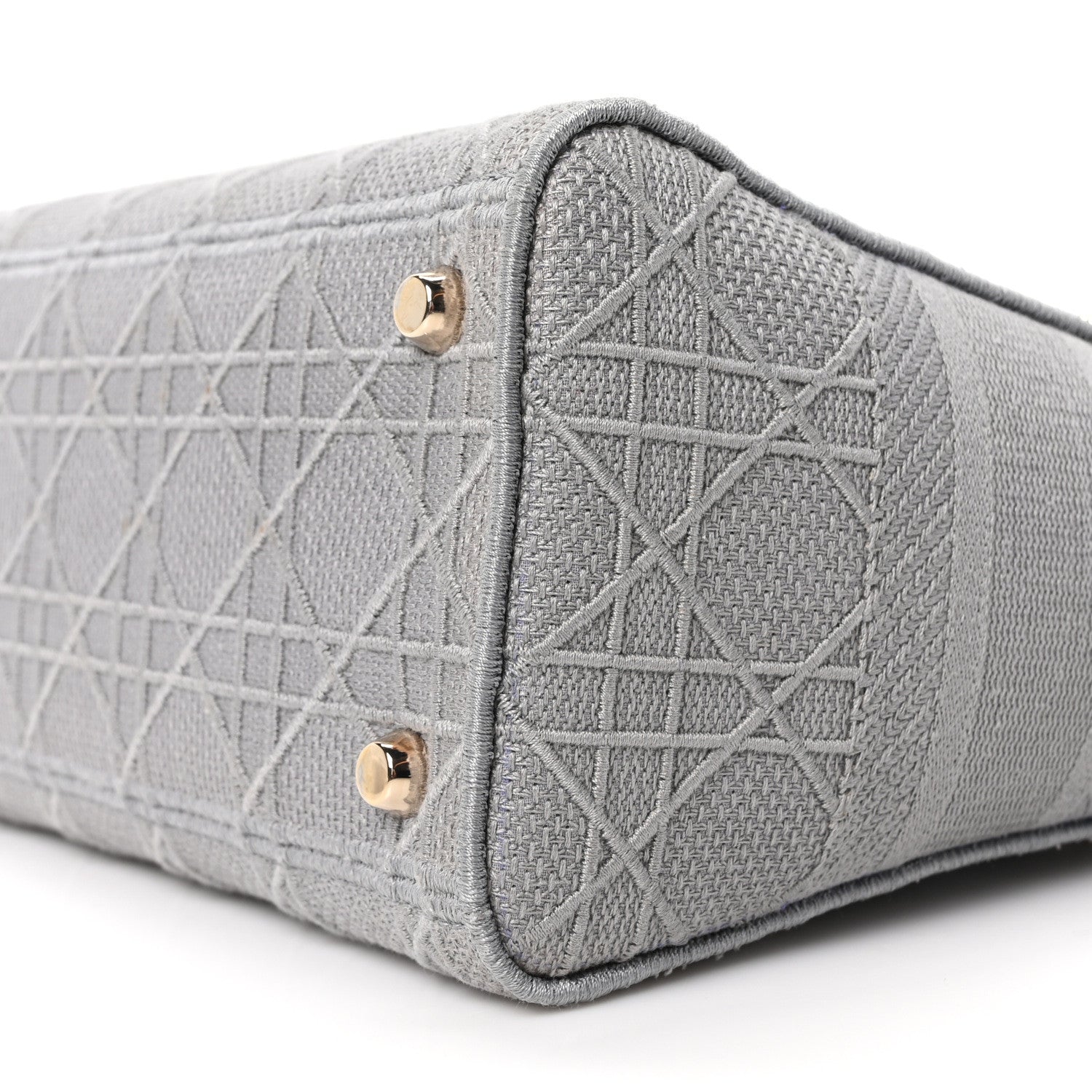 Christian Dior Canvas Embroidered Cannage Medium Lady D-Lite Gray 10 of 10