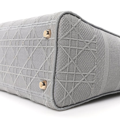 Christian Dior Canvas Embroidered Cannage Medium Lady D-Lite Gray 10 of 10