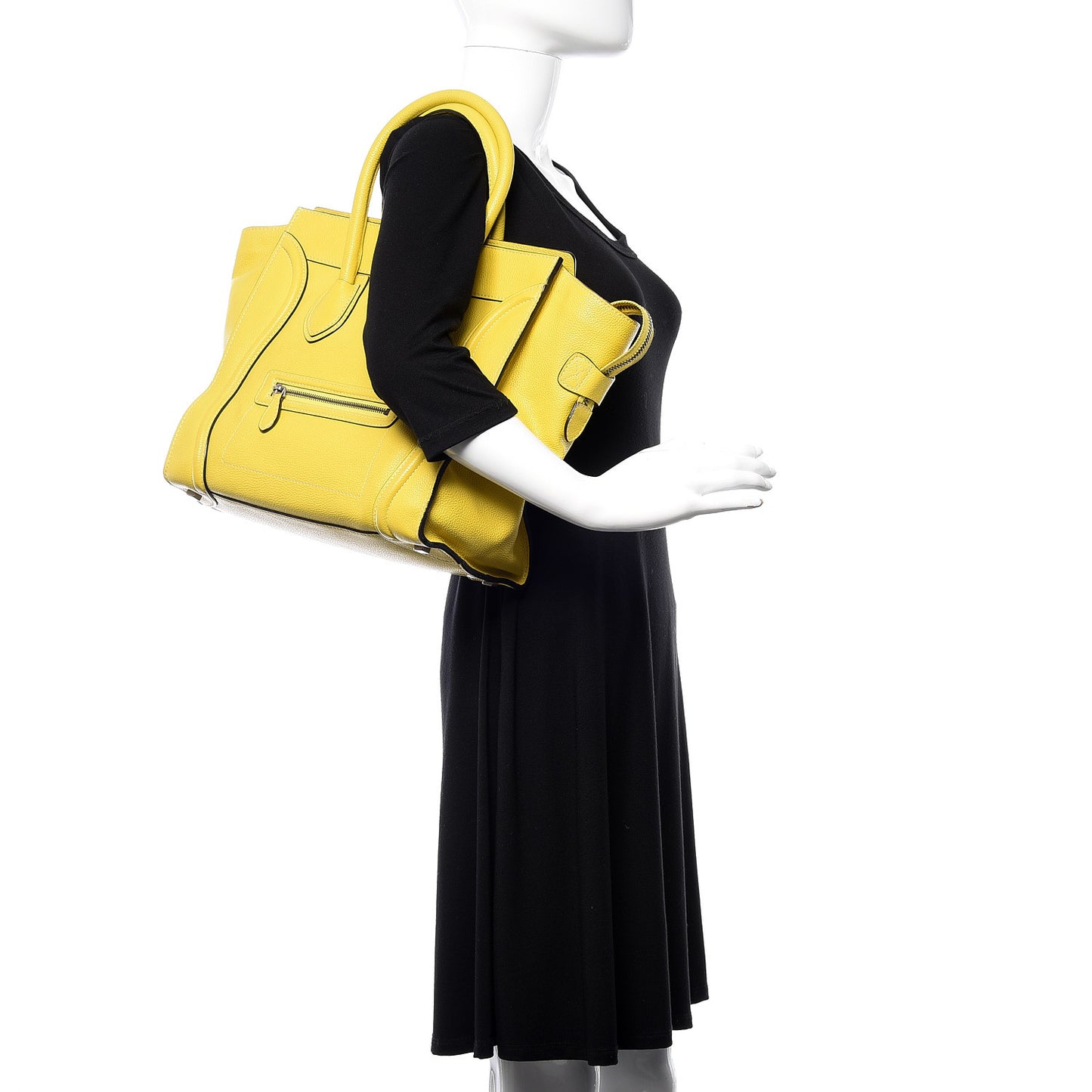 Drummed Calfskin Mini Luggage Chartreuse