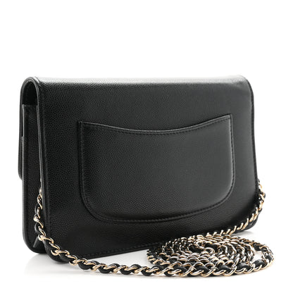 Chanel Caviar Timeless CC Wallet On Chain WOC Black 3 of 12